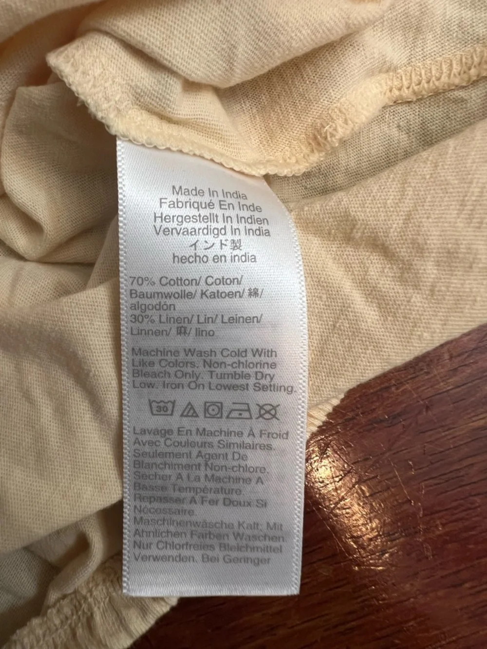Madewell Cotton Linen Blend Sleeveless Bubble Tee Light Yellow Size M NEW Spring